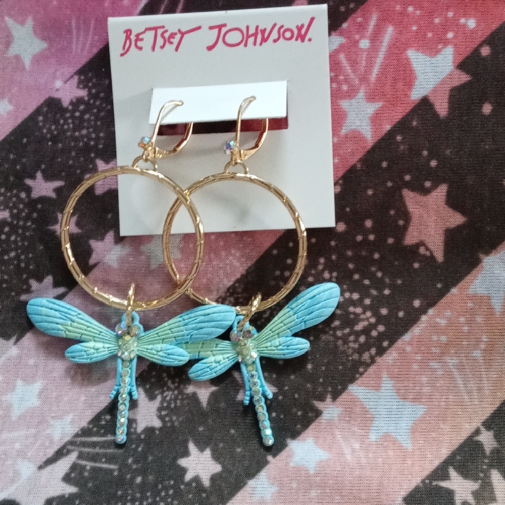 Betsey Johnson Dragonfly dangle earrings